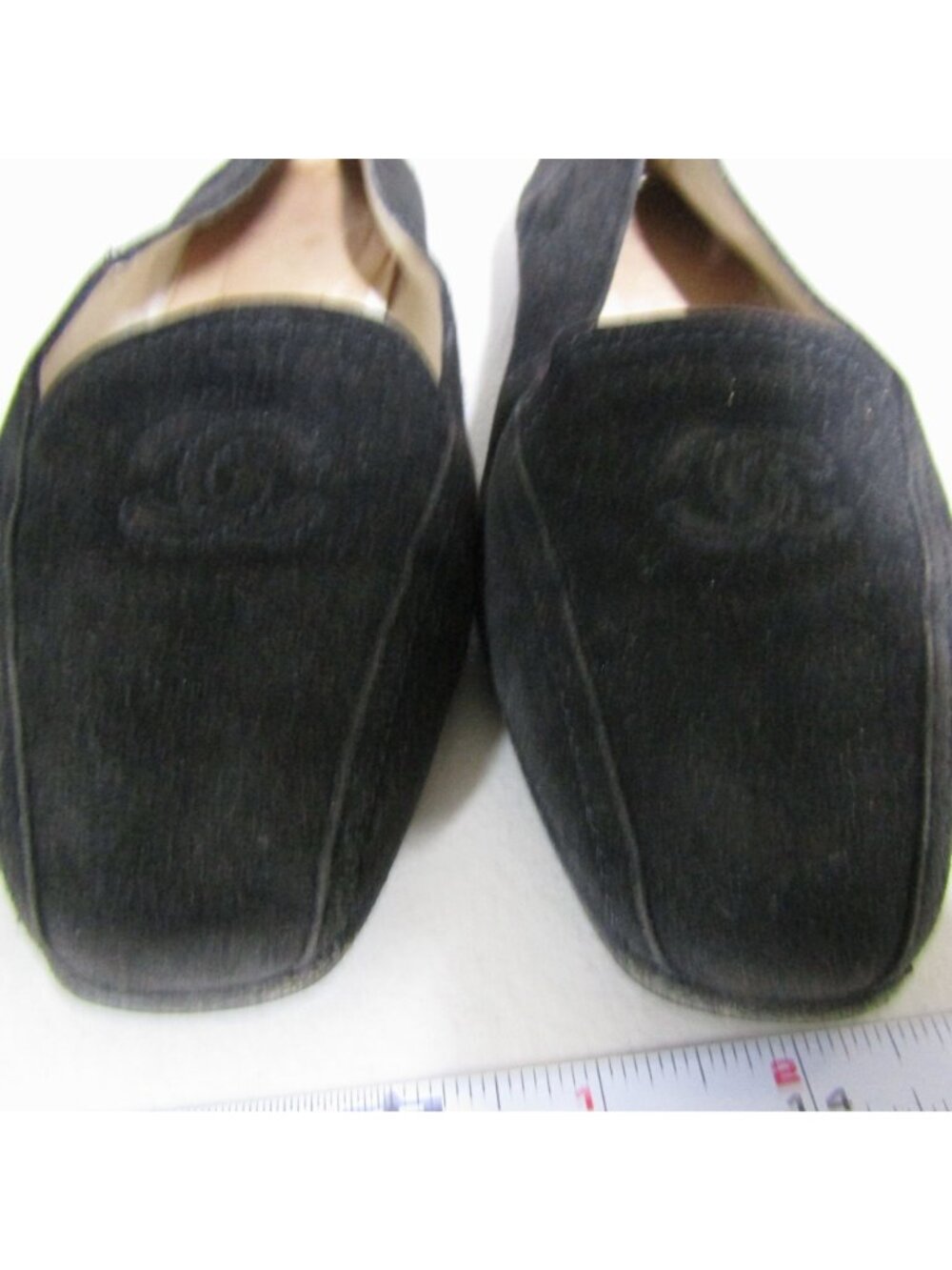 VTG CHANEL Black Suede Leather Loafers Ballet Flats Quiet Luxury EU 36.5 US 6 - Picture 11 of 12
